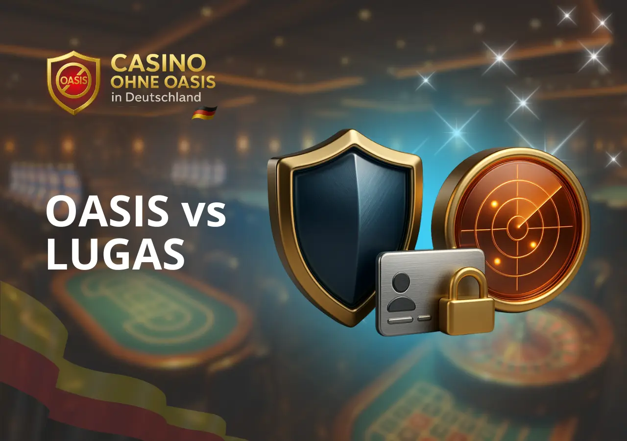 Unterschied zwischen OASIS und LUGAS Ein weiteres System, das in einem Casino Online ohne OASIS fehlt, ist LUGAS. Beide Systeme werden im Rahmen des neuen Glücksspielabkommens umgesetzt, verfolgen aber unterschiedliche Zwecke. Die Tabelle zeigt einen Vergleich dieser Systeme.